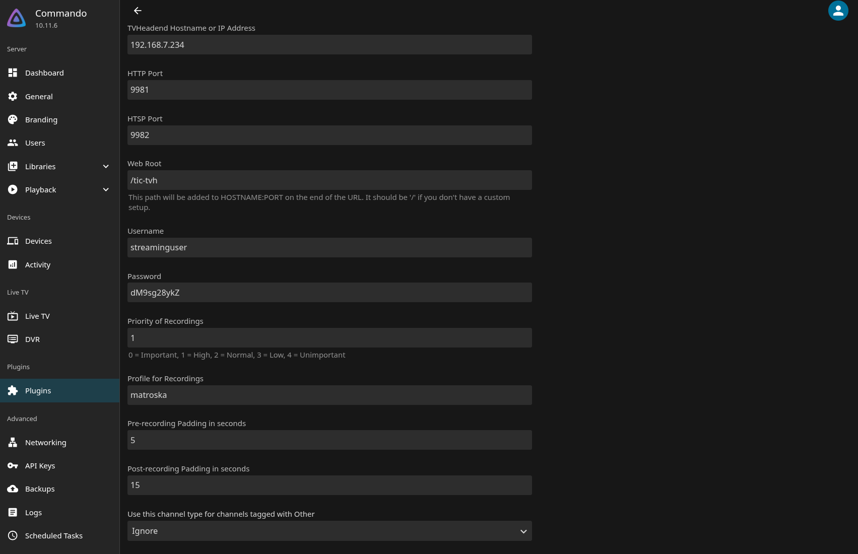 Jellyfin XMLTV provider setup with recommended fields